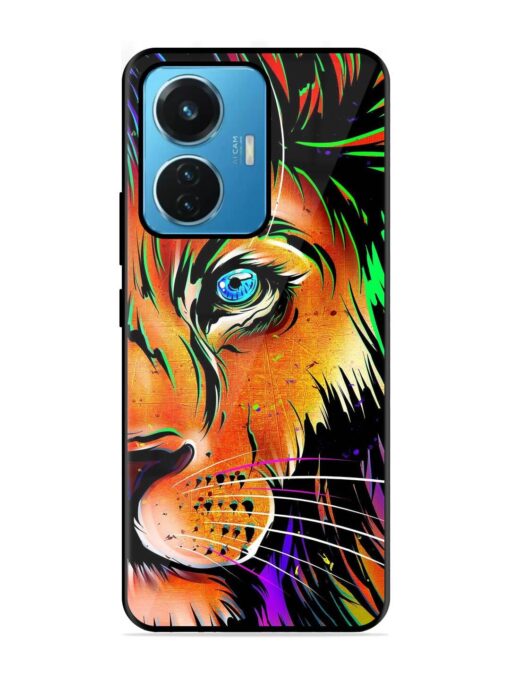 Colorful Lion Design Glossy Metal TPU Phone Cover for Iqoo Z6 (44W) Zapvi