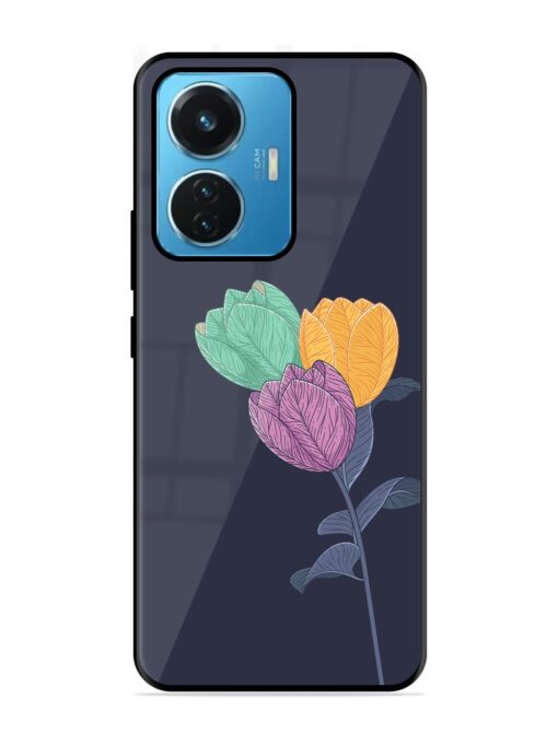 Flower Vector Glossy Metal Phone Cover for Iqoo Z6 (44W) Zapvi