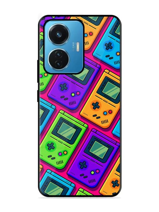 Game Seamless Pattern Glossy Metal Phone Cover for Iqoo Z6 (44W) Zapvi