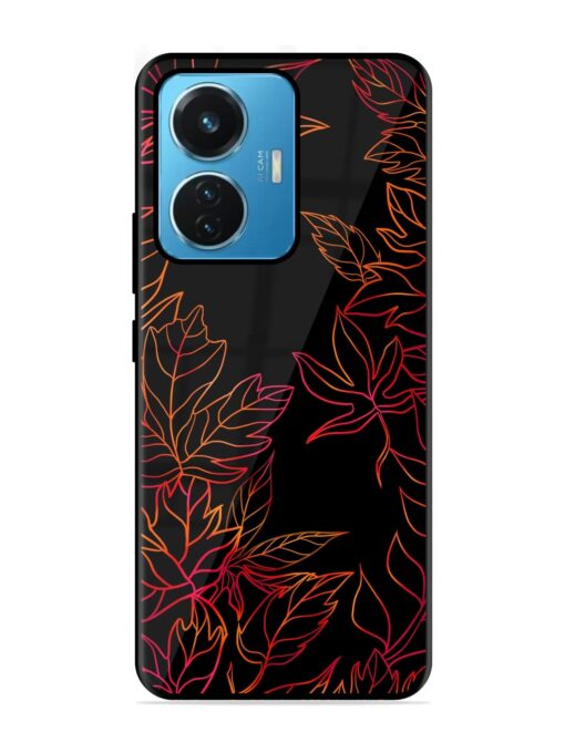 Red Floral Pattern Glossy Metal Phone Cover for Iqoo Z6 (44W) Zapvi