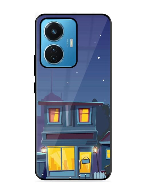 Vector Night House Glossy Metal Phone Cover for Iqoo Z6 (44W) Zapvi