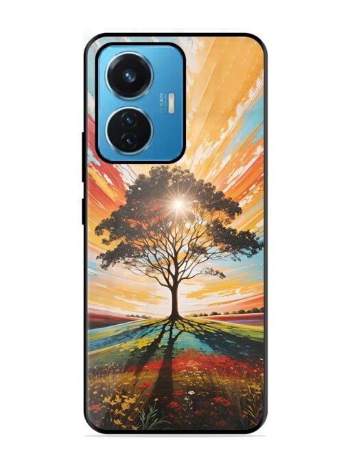 Abstract Tree Colorful Art Glossy Metal Phone Cover for Iqoo Z6 (44W) Zapvi