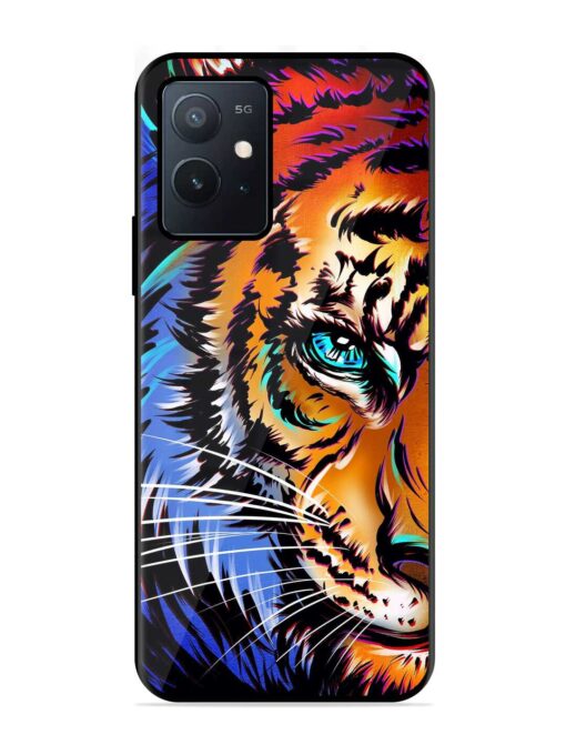 Colorful Lion Art Glossy Metal Phone Cover for Iqoo Z6 (5G) Zapvi