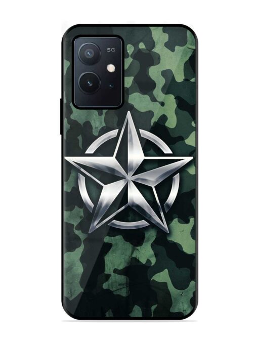 Indian Army Star Design Glossy Metal Phone Cover for Iqoo Z6 (5G) Zapvi