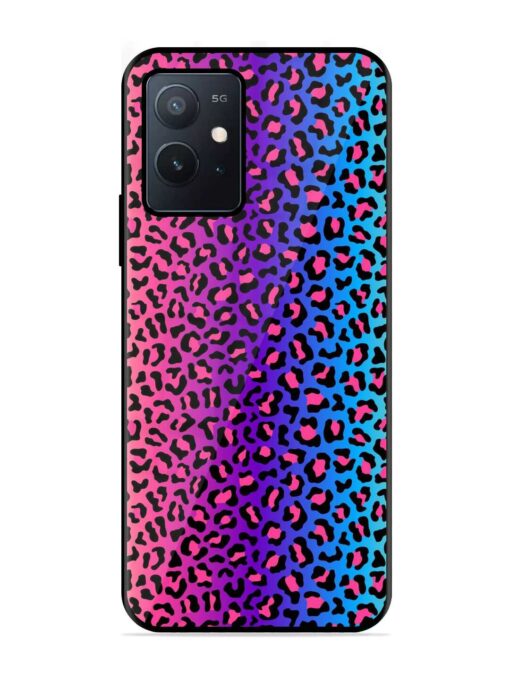 Colorful Leopard Seamless Glossy Metal Phone Cover for Iqoo Z6 (5G) Zapvi