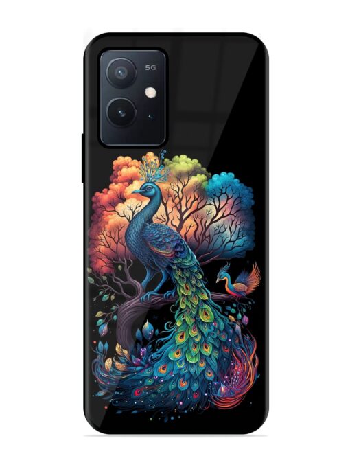 Peacock Tree Art Glossy Metal Phone Cover for Iqoo Z6 (5G) Zapvi