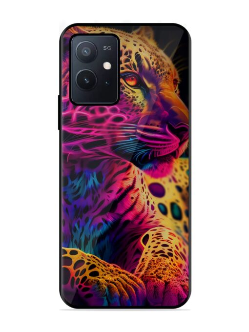 Leopard Art Glossy Metal Phone Cover for Iqoo Z6 (5G) Zapvi