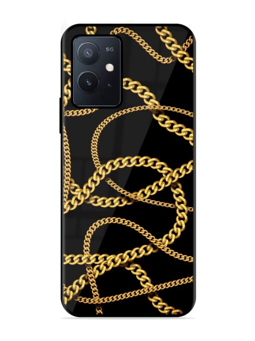 Decorative Golde Chain Glossy Metal Phone Cover for Iqoo Z6 (5G) Zapvi