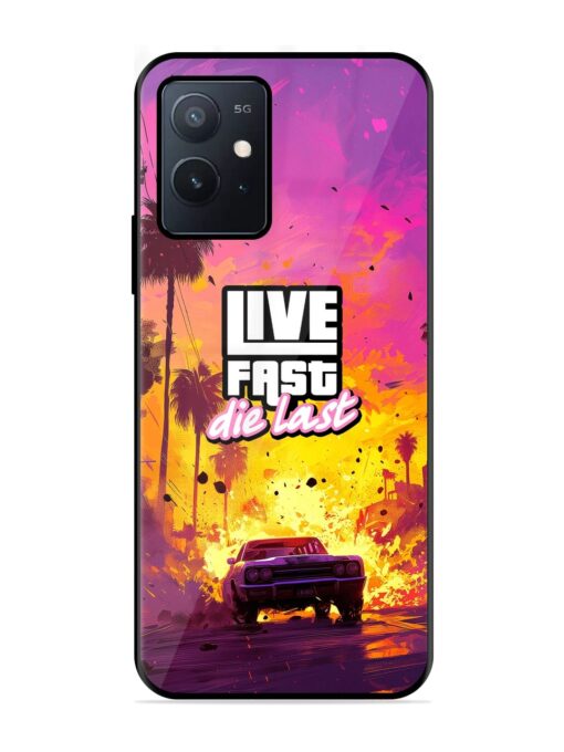 Live Fast Glossy Metal Phone Cover for Iqoo Z6 (5G) Zapvi