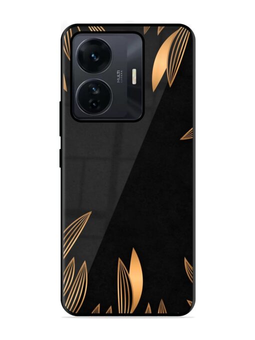 Golden Leaf Pattern Glossy Metal Phone Cover for Iqoo Z6 Pro Zapvi