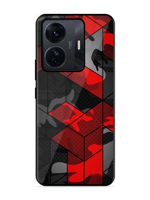 Royal Red Camouflage Pattern Glossy Metal Phone Cover for Iqoo Z6 Pro Zapvi