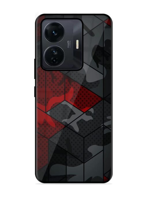 Red And Grey Pattern Glossy Metal Phone Cover for Iqoo Z6 Pro Zapvi