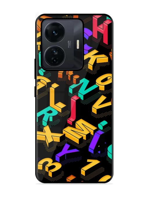 Seamless Pattern With Letters Glossy Metal Phone Cover for Iqoo Z6 Pro Zapvi