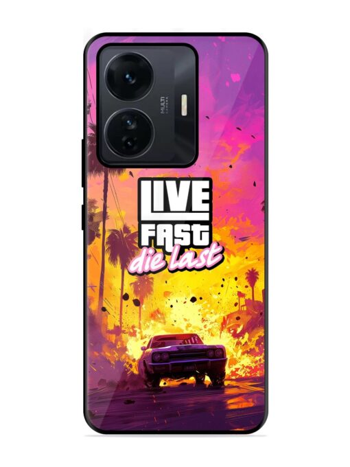 Live Fast Glossy Metal Phone Cover for Iqoo Z6 Pro Zapvi