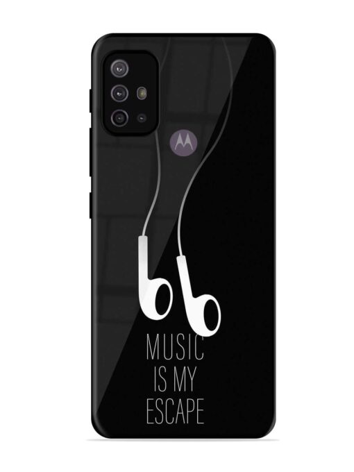 Music Is My Escape Glossy Metal Phone Cover for Motorola Moto G30 Zapvi