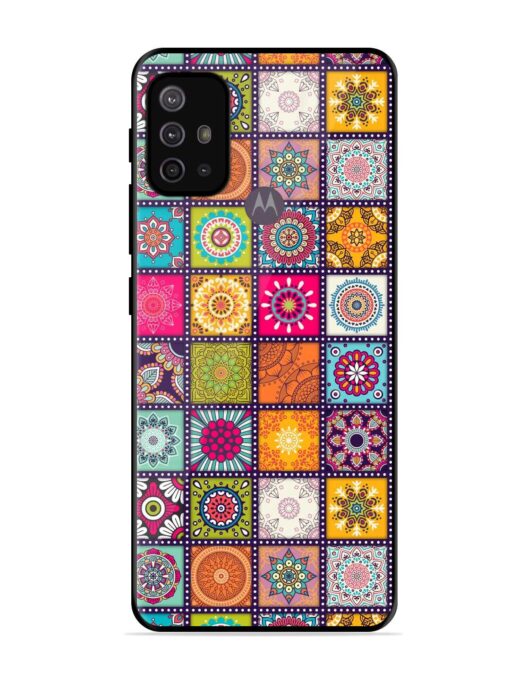 Seamless Pattern Vintage Glossy Metal Phone Cover for Motorola Moto G30 Zapvi