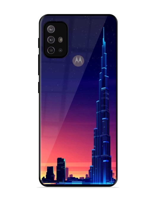 Burj Khalifa Abstract Glossy Metal Phone Cover for Motorola Moto G30 Zapvi