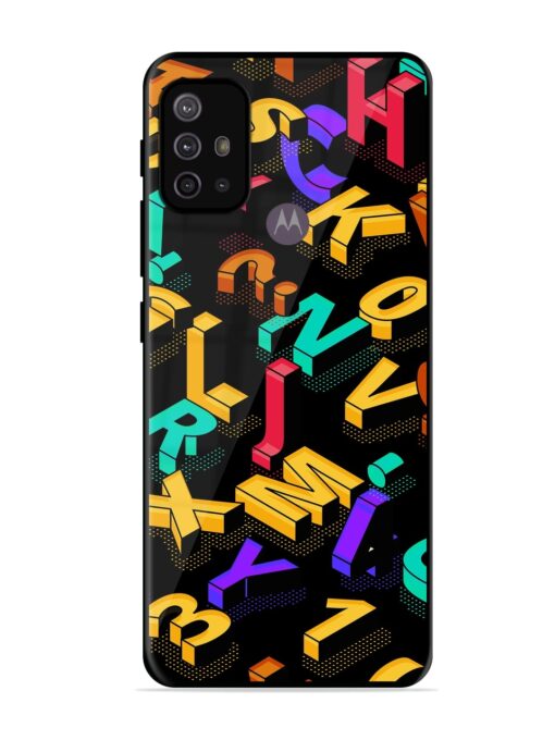 Seamless Pattern With Letters Glossy Metal Phone Cover for Motorola Moto G30 Zapvi