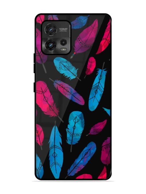 Feather Art Glossy Metal Phone Cover for Motorola Moto G72 Zapvi