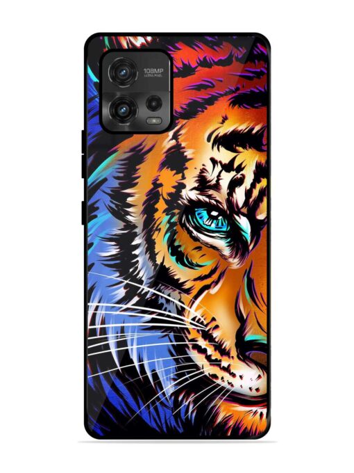 Colorful Lion Art Glossy Metal Phone Cover for Motorola Moto G72 Zapvi