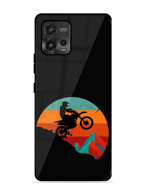 Mountain Bike Glossy Metal Phone Cover for Motorola Moto G72 Zapvi