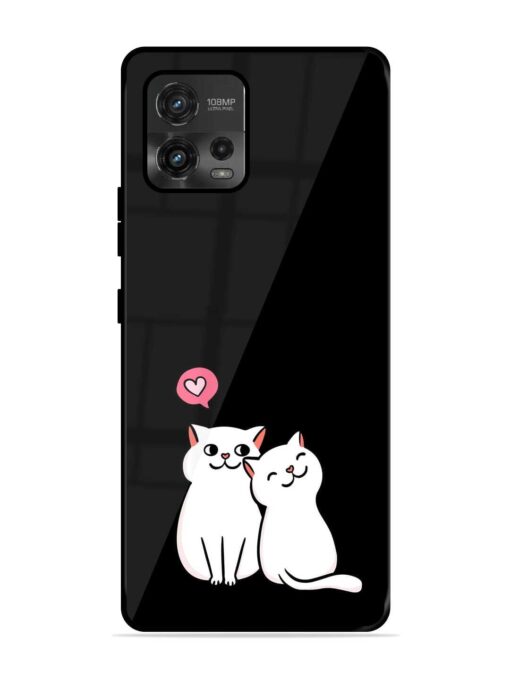 Cat Love Glossy Metal Phone Cover for Motorola Moto G72 Zapvi