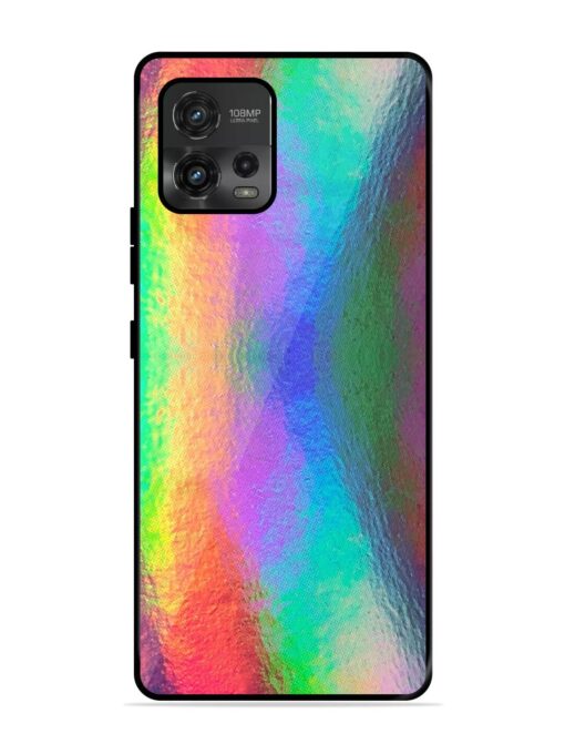 Colorful Holographic Background Glossy Metal TPU Phone Cover for Motorola Moto G72 Zapvi