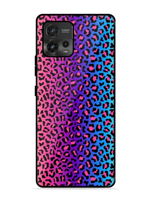 Colorful Leopard Seamless Glossy Metal Phone Cover for Motorola Moto G72 Zapvi