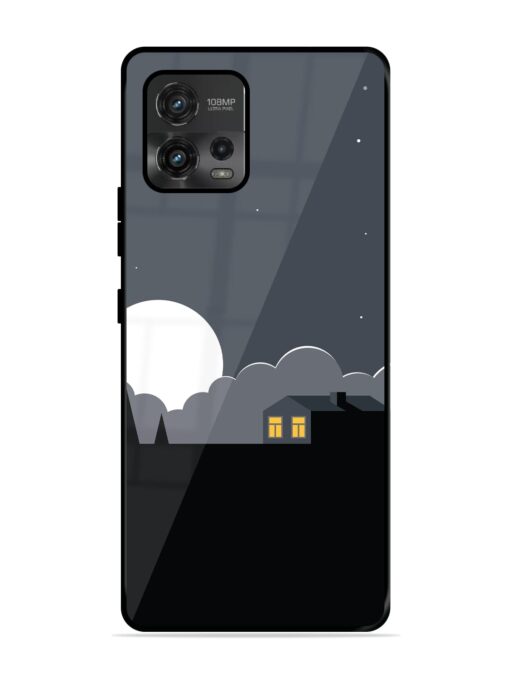 Full Moon Vector Art Glossy Metal Phone Cover for Motorola Moto G72 Zapvi