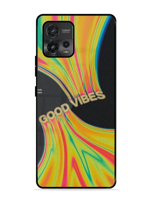 Good Vibes Glossy Metal Phone Cover for Motorola Moto G72 Zapvi