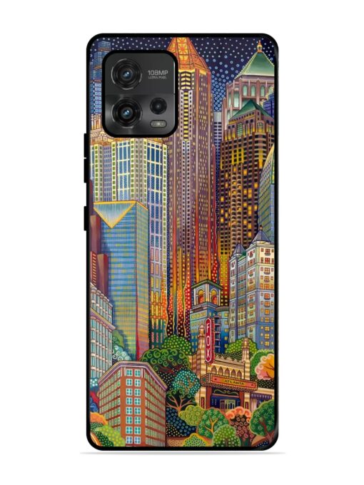 Cityscapes Art Glossy Metal Phone Cover for Motorola Moto G72 Zapvi