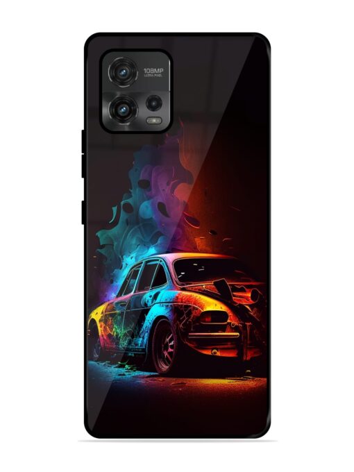 High Classic Car Art Glossy Metal Phone Cover for Motorola Moto G72 Zapvi