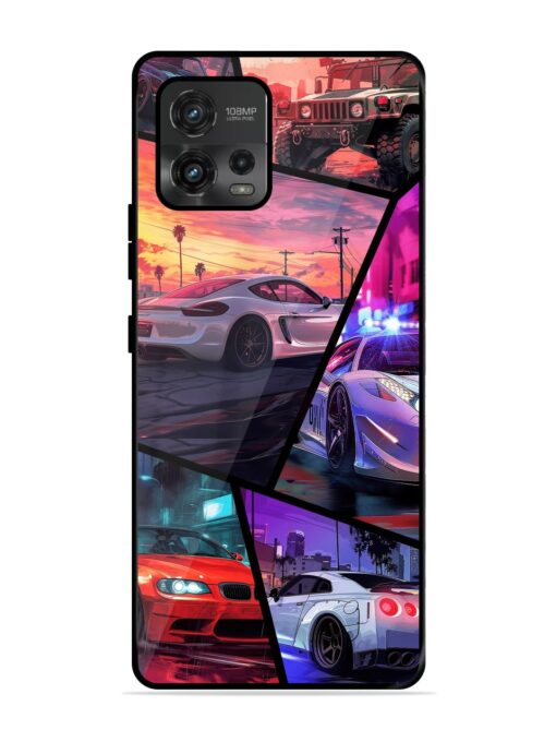 Ride In Pixels Glossy Metal Phone Cover for Motorola Moto G72 Zapvi