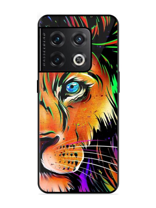 Colorful Lion Design Glossy Metal TPU Phone Cover for Oneplus 10 Pro (5G) Zapvi