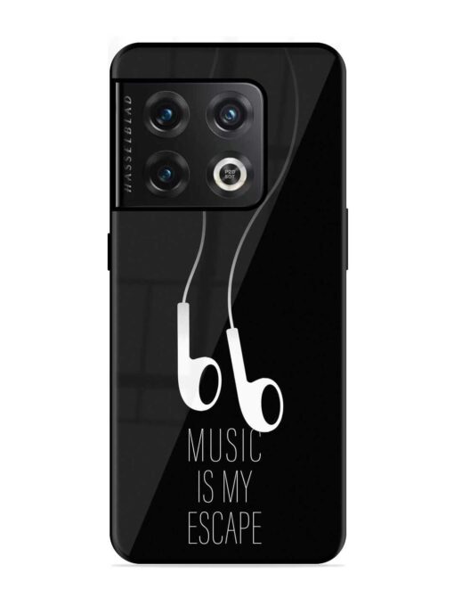 Music Is My Escape Glossy Metal Phone Cover for Oneplus 10 Pro (5G) Zapvi