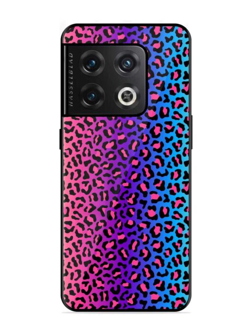 Colorful Leopard Seamless Glossy Metal Phone Cover for Oneplus 10 Pro (5G) Zapvi