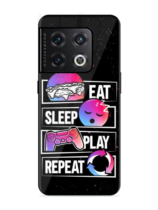 Eat Sleep Play Repeat Glossy Metal Phone Cover for Oneplus 10 Pro (5G) Zapvi