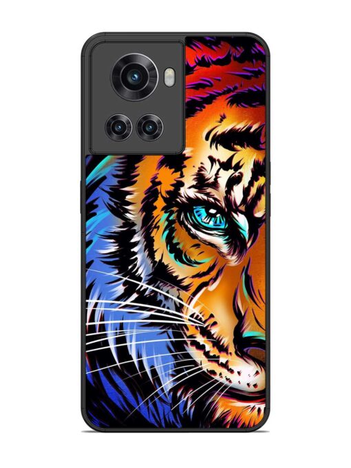 Colorful Lion Art Glossy Metal Phone Cover for Oneplus 10R (5G) Zapvi