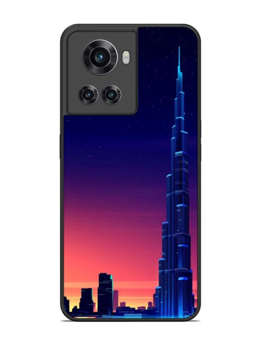 Burj Khalifa Abstract Glossy Metal Phone Cover for Oneplus 10R (5G) Zapvi