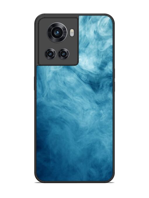 Blue Smoke Art Glossy Metal Phone Cover for Oneplus 10R (5G) Zapvi