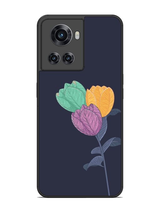 Flower Vector Glossy Metal Phone Cover for Oneplus 10R (5G) Zapvi