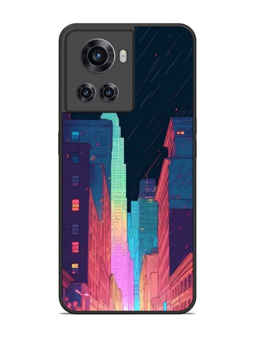 Minimal City Art Glossy Metal Phone Cover for Oneplus 10R (5G) Zapvi