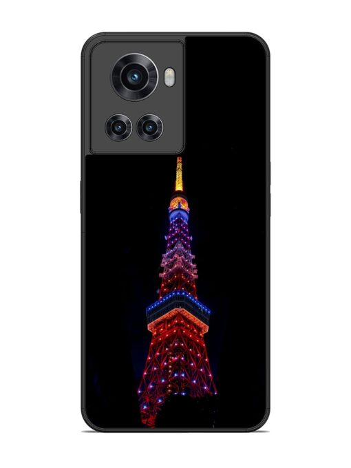 Eiffel Tower Night View Glossy Metal Phone Cover for Oneplus 10R (5G) Zapvi