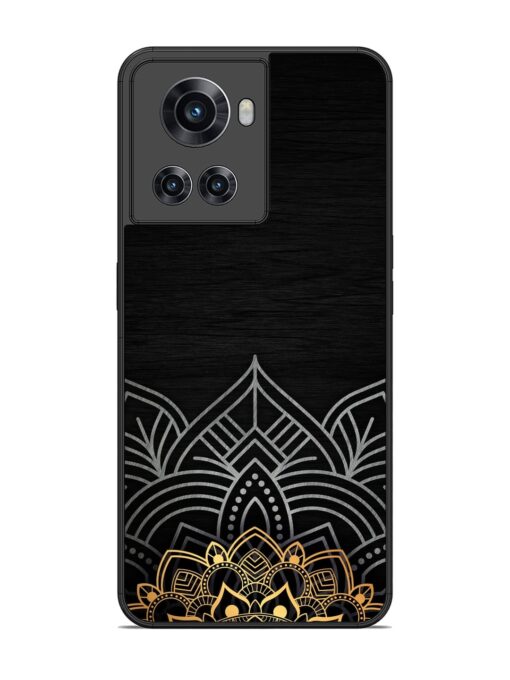 Decorative Golden Pattern Glossy Metal Phone Cover for Oneplus 10R (5G) Zapvi