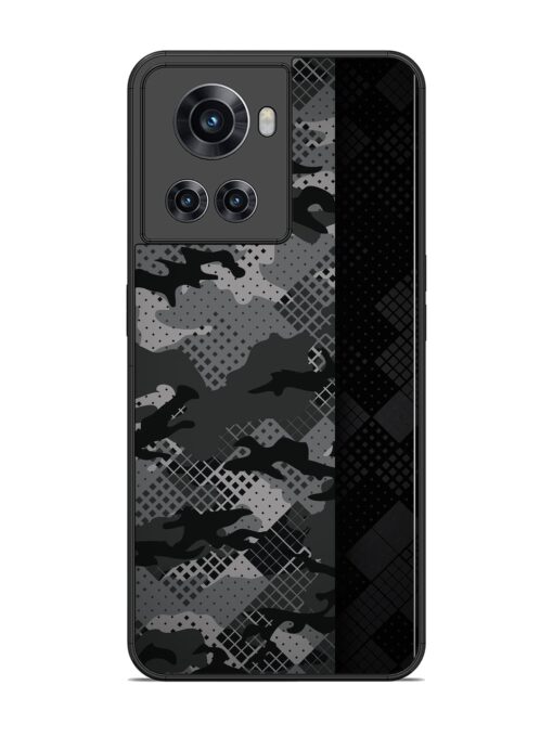 Dark Camouflage Glossy Metal Phone Cover for Oneplus 10R (5G) Zapvi