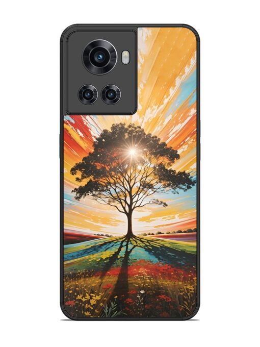 Abstract Tree Colorful Art Glossy Metal Phone Cover for Oneplus 10R (5G) Zapvi