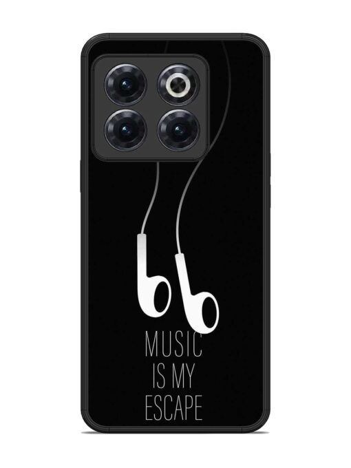 Music Is My Escape Glossy Metal Phone Cover for Oneplus 10T (5G) Zapvi