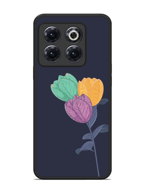 Flower Vector Glossy Metal Phone Cover for Oneplus 10T (5G) Zapvi