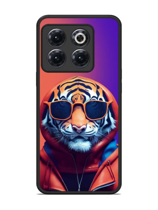 Tiger Animation Glossy Metal Phone Cover for Oneplus 10T (5G) Zapvi