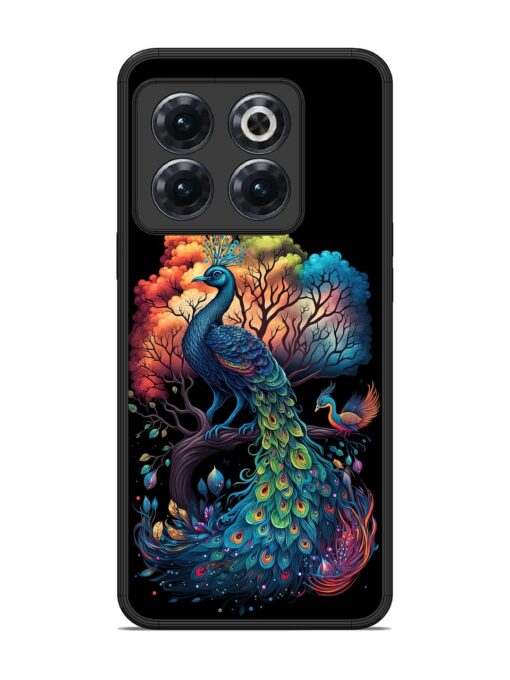 Peacock Tree Art Glossy Metal Phone Cover for Oneplus 10T (5G) Zapvi